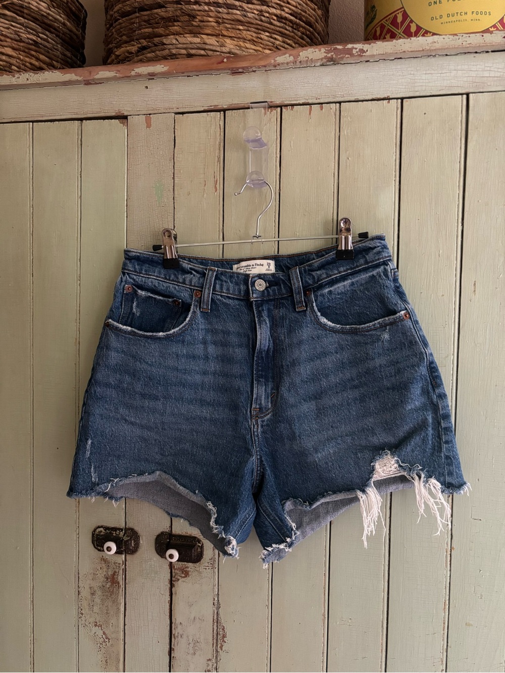 Abercrombie & Fitch Curve Love Blue Denim Shorts